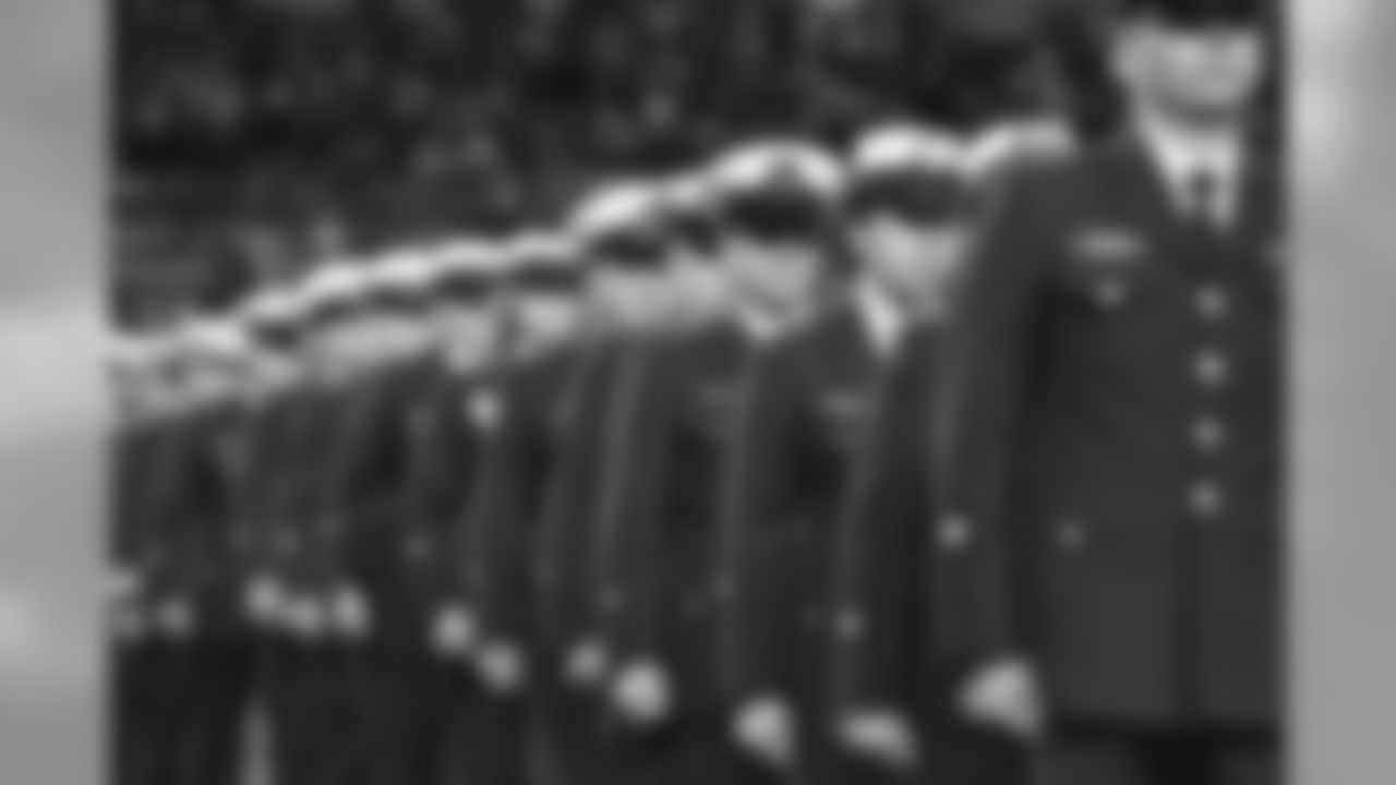 Salute to Service ceremony during halftime in the NFL game between the Denver Broncos and the Kansas City Chiefs at Sports Authority Field in Denver, Colo. November 27, 2016.