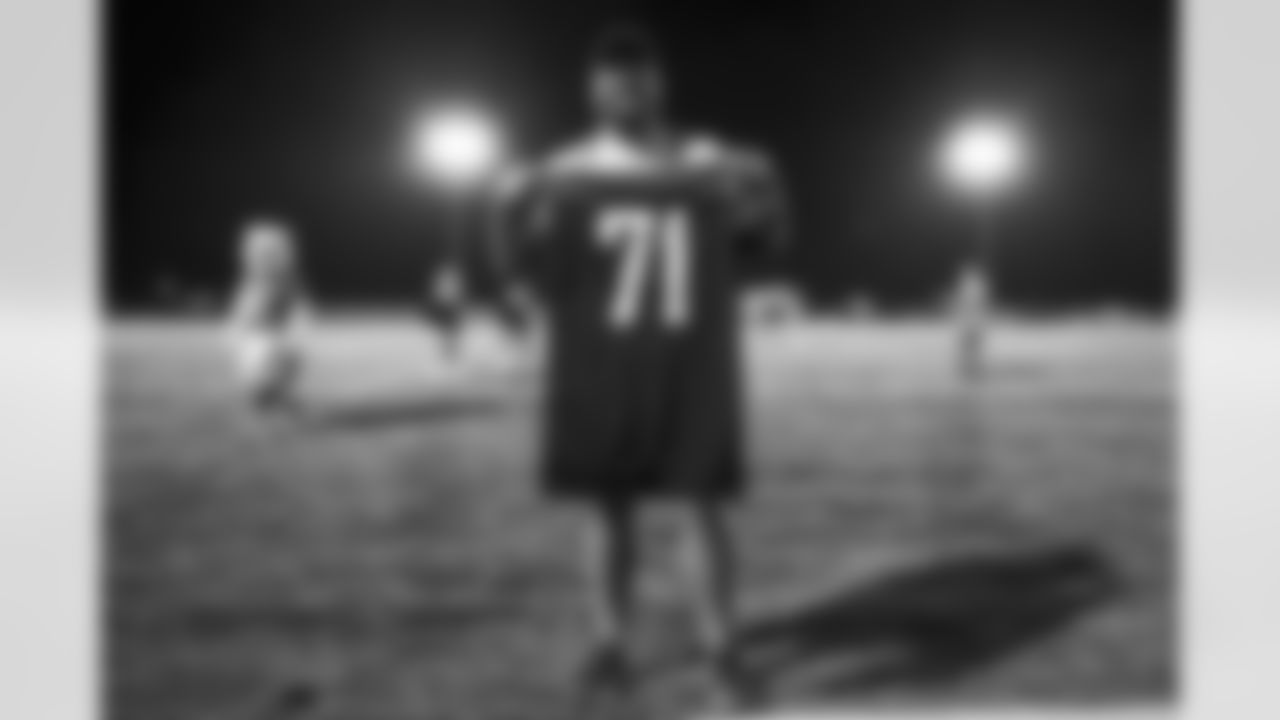 Dalton Risner at Dalton Risner's jersey retirement ceremony at Wiggins High School in Wiggins, CO on September 2, 2021.