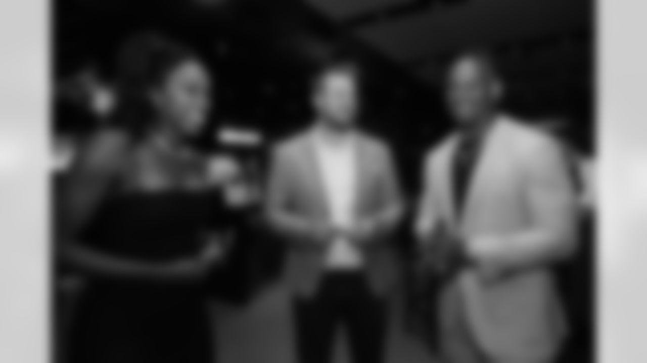 Zina Davis, Case Keenum and Todd Davis at Todd Davis' A+ Living Foundation Dinner on November 26, 2018.