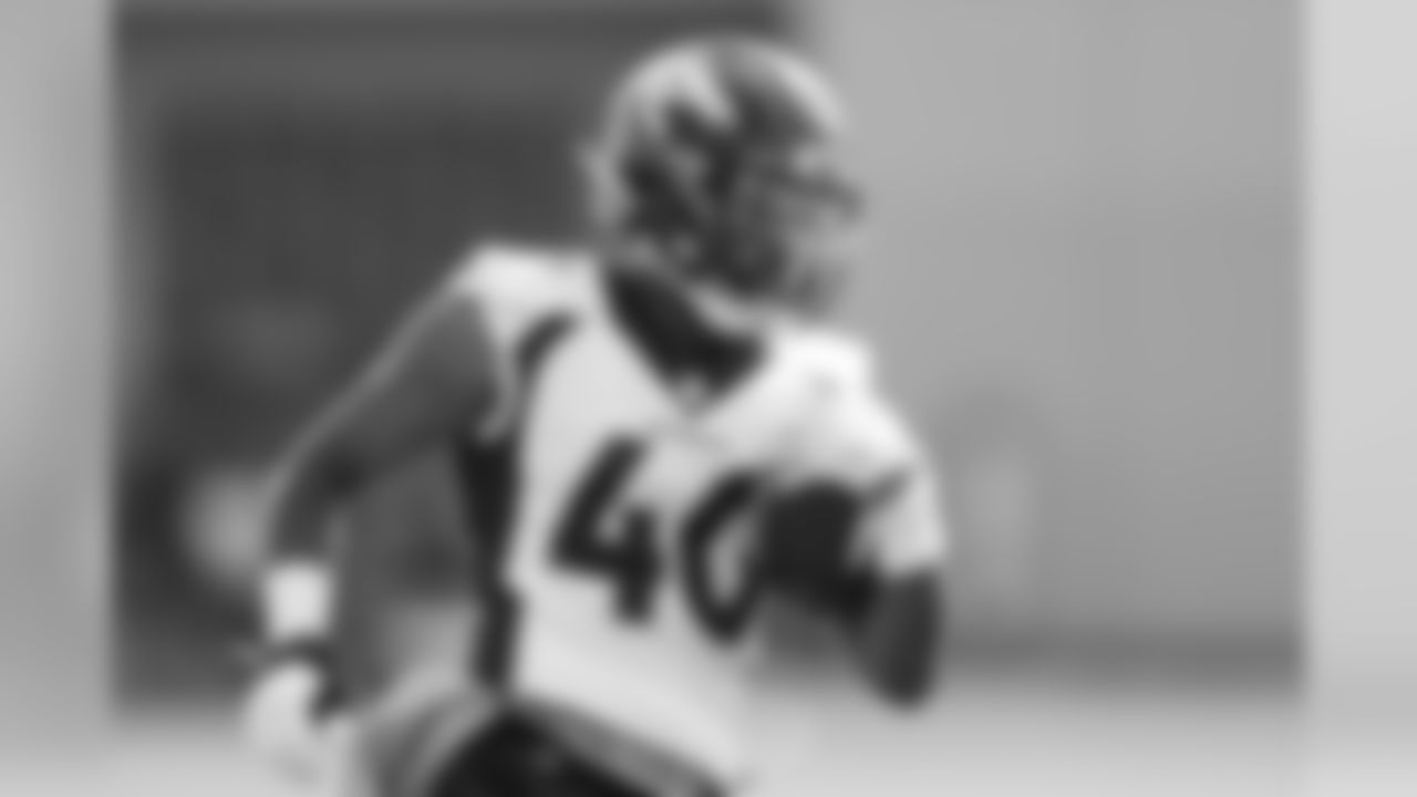 Justin Strnad during practice at UCHealth Training Center in Centennial, CO, August 11, 2020.
Photo by Gabriel Christus