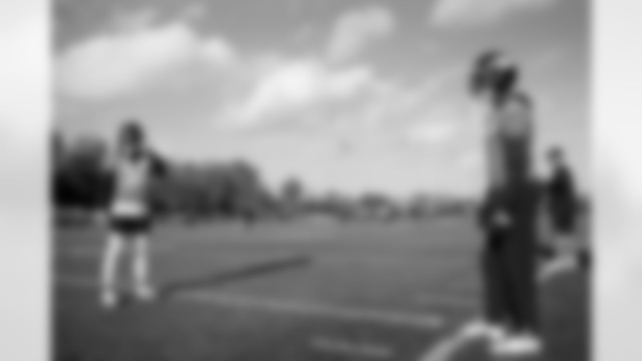 Justin Simmons and Pat Surtain II during the Broncos' week of practice at Harrow School in London, England in the United Kingdom. This image is part of the Broncos' film series documenting the team's trip to London. (Photo by Ben Swanson)