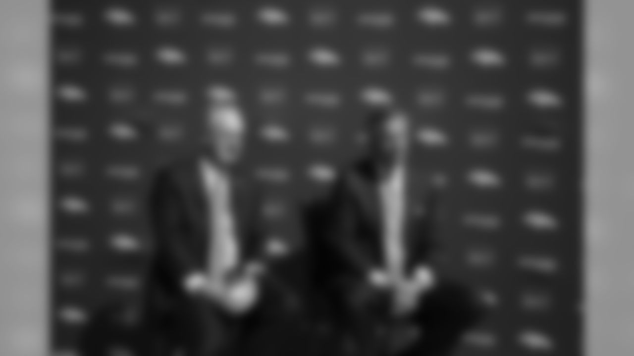 Phil Milani interviews Joe Ellis and Ed Murphy during a press conference announcing Empower Retirement buying the naming rights at Empower Field at Mile High in Denver, CO, September 05, 2019.
Photo by Gabriel Christus