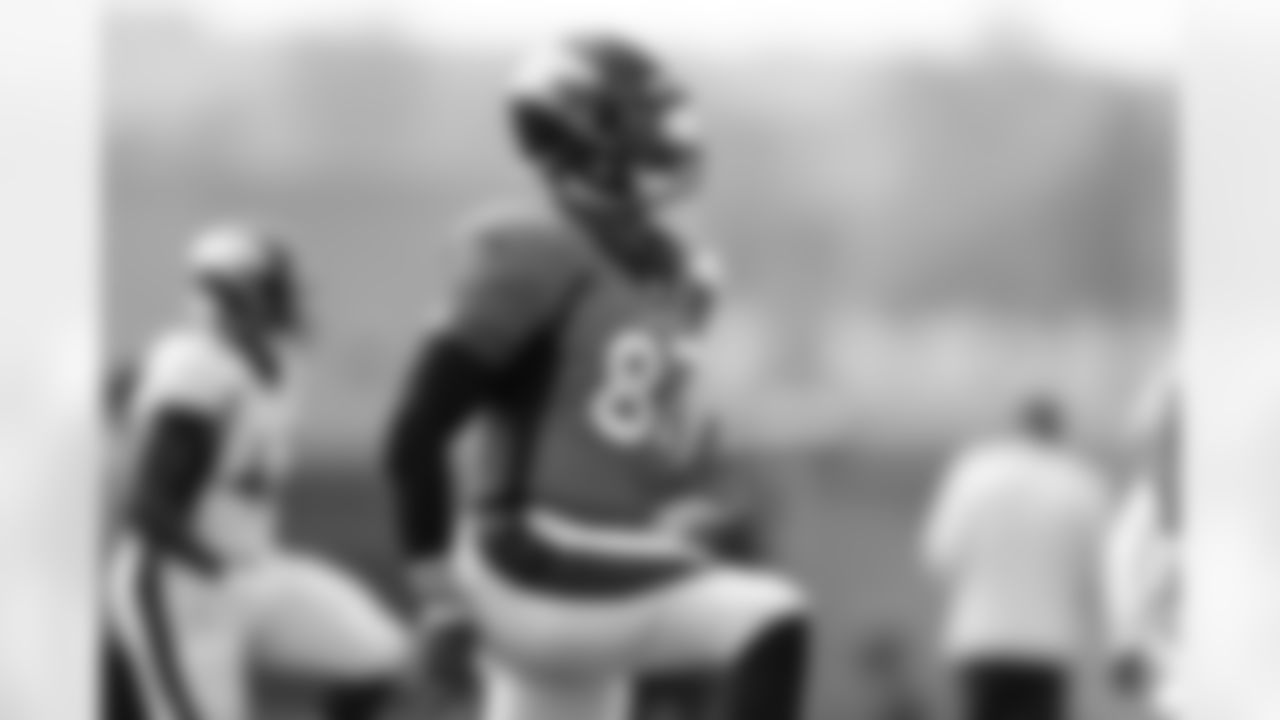 Noah Fant during training camp at UCHealth Training Center in Centennial, CO, August 23, 2020.
Photo by Gabriel Christus