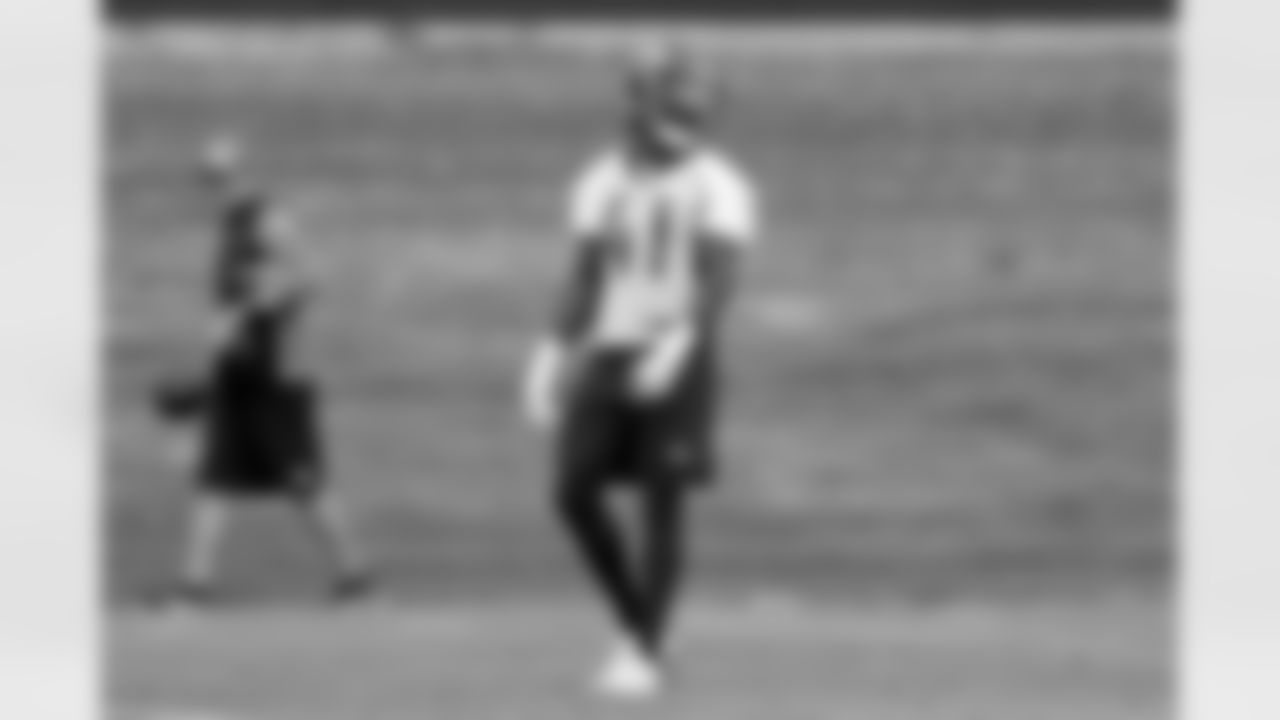 Cornerback Isaac Yiadom participates in rookie minicamp.