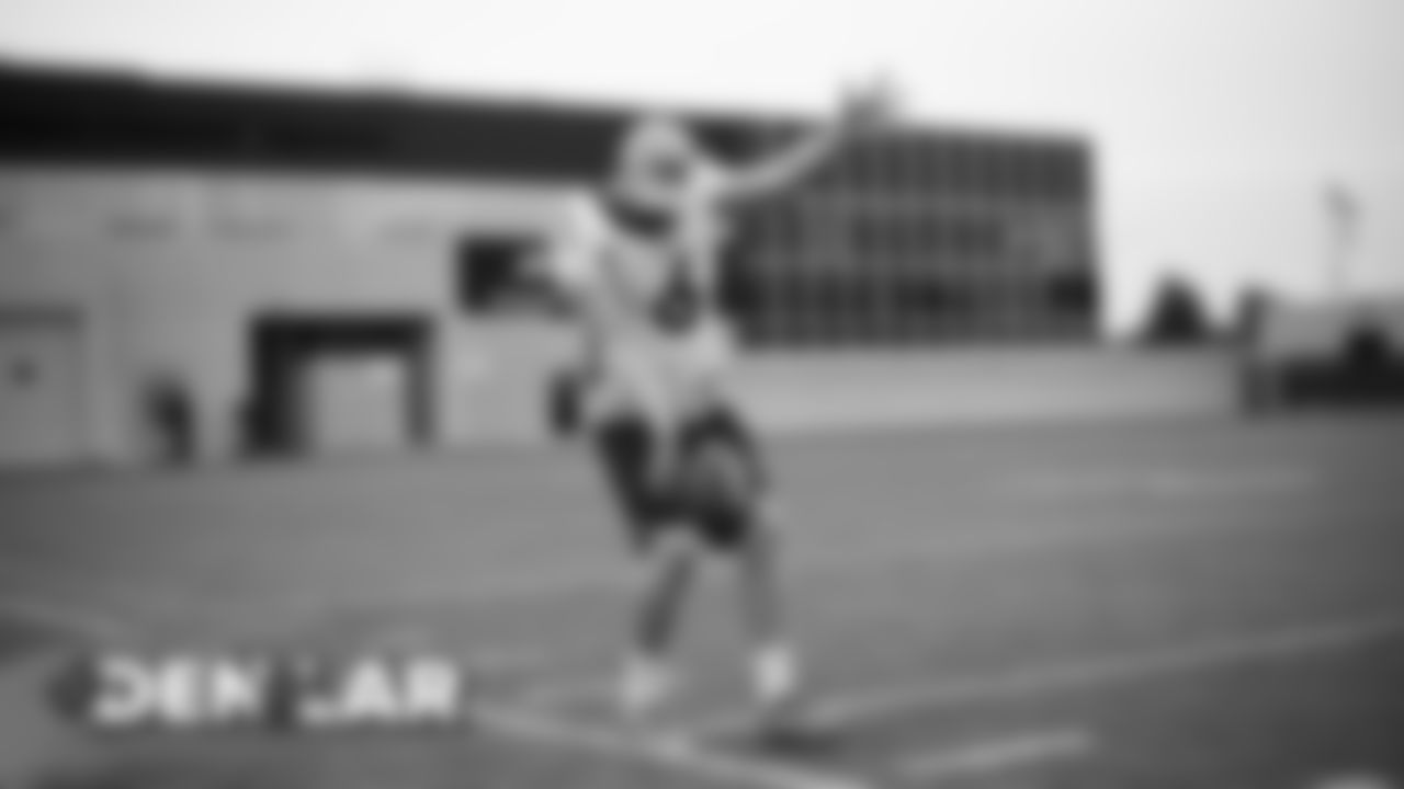 Colby Wadman works on his punting technique during practice on August 21, 2019 at UCHealth Training Center.