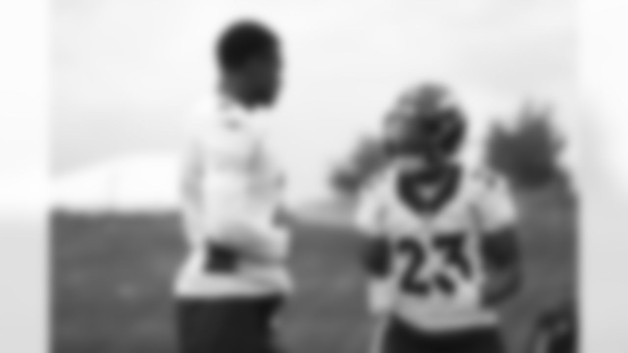 Pat Surtain II and Kyle Fuller during practice on Thursday, August 26, 2021 at UCHealth Training Center in Denver, Colorado.
Photo by Gabriel Christus