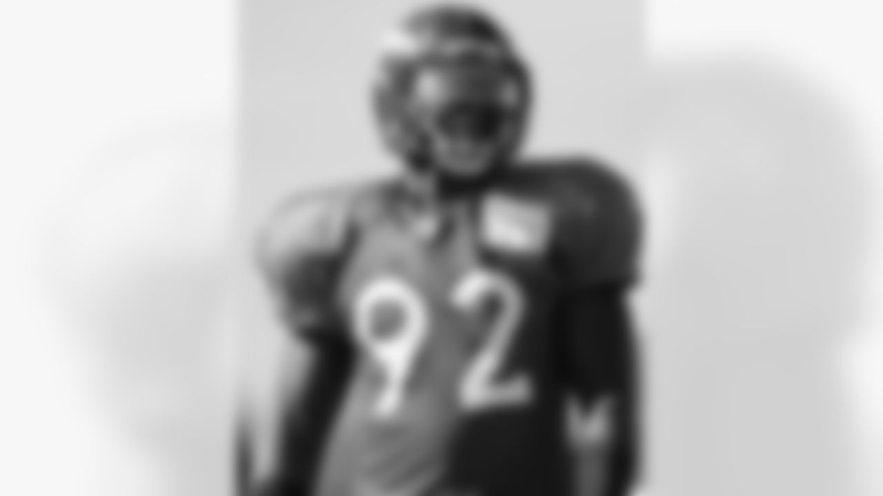 Dumervil heads to his next drill.