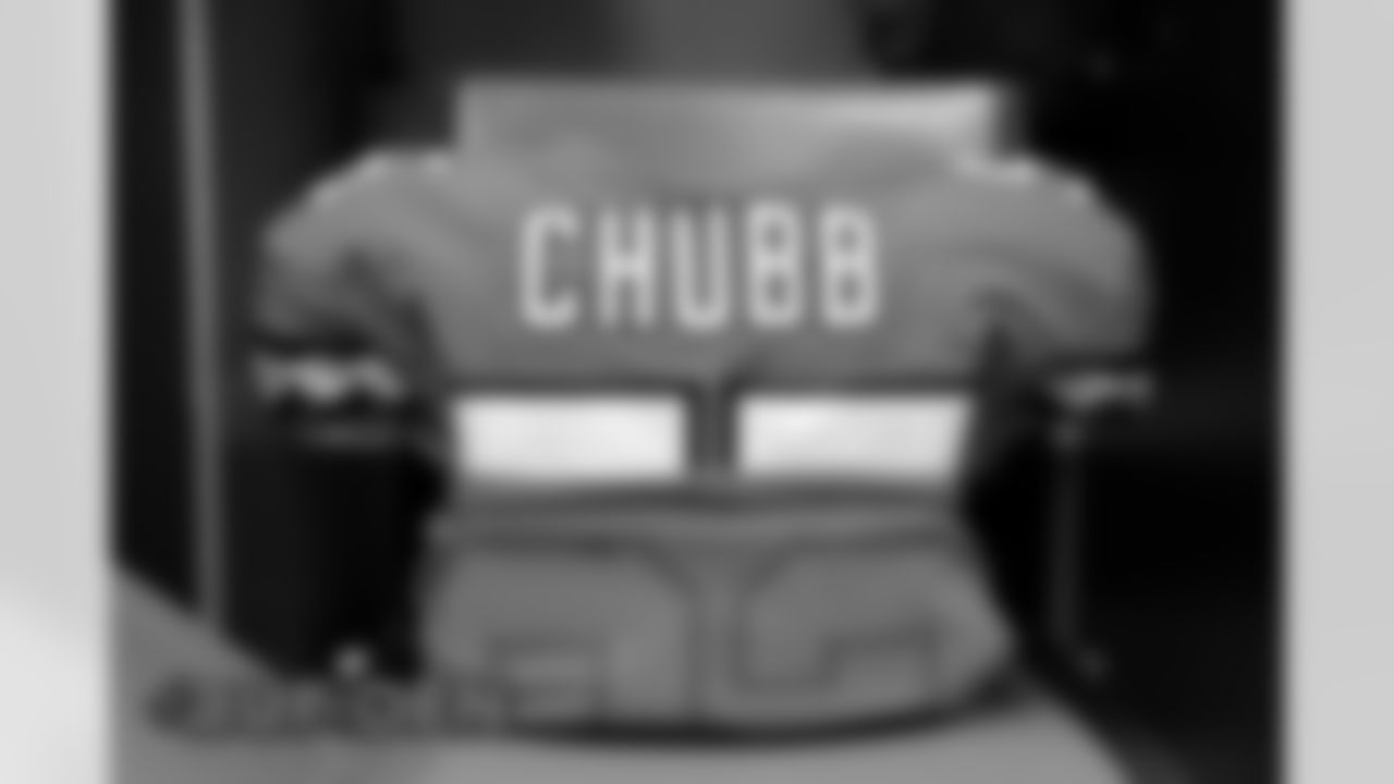 Bradley Chubb's jersey in the locker room before the Broncos' Week 15 game against the Buffalo Bills at Empower Field at Mile High in Denver, Colorado on December 19, 2020. (Photo by Joe Abdellah)