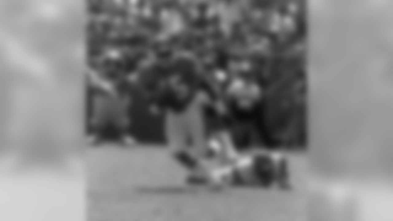 Cornerback Steve Wilson picks off a Bengals pass during a September 2, 1984 win (20-17) over Cincinnati at Mile High Stadium.