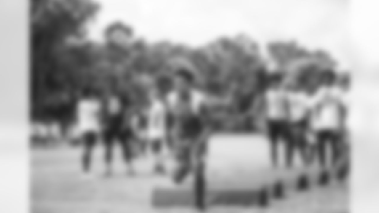 Children participate in Justin Simmons' youth football camp on June 3, 2023 in Stuart, Florida. Photo by July Sanchez / New Era Prep