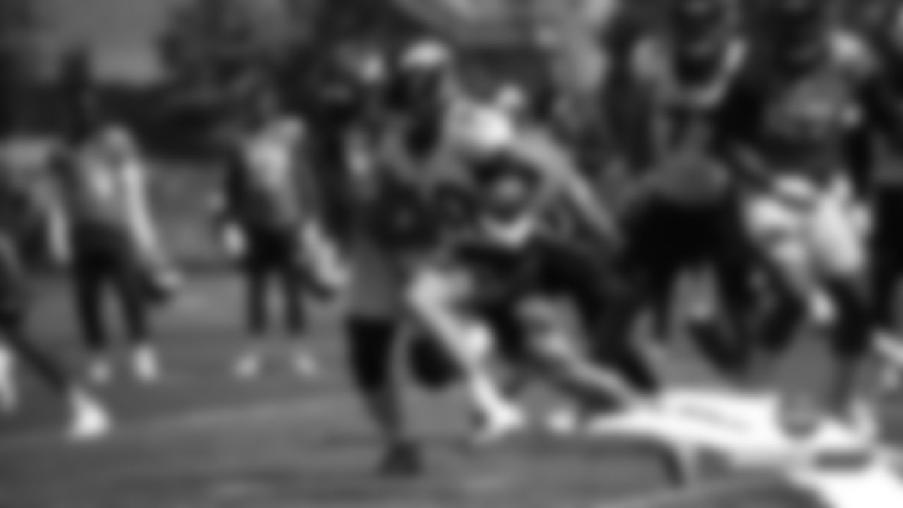 Phillip Lindsay in action during practice on Day 1 of training camp on July 18, 2019.
