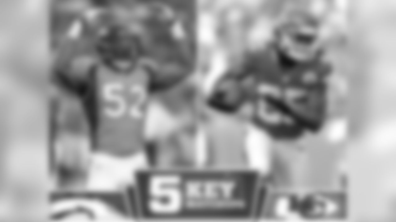 Running back Jamaal Charles is the Chiefs' most versatile weapon. He leads the team in rushing yards, receiving yards and touchdowns. Linebacker Wesley Woodyard's role in slowing him down could be pivotal on Sunday.