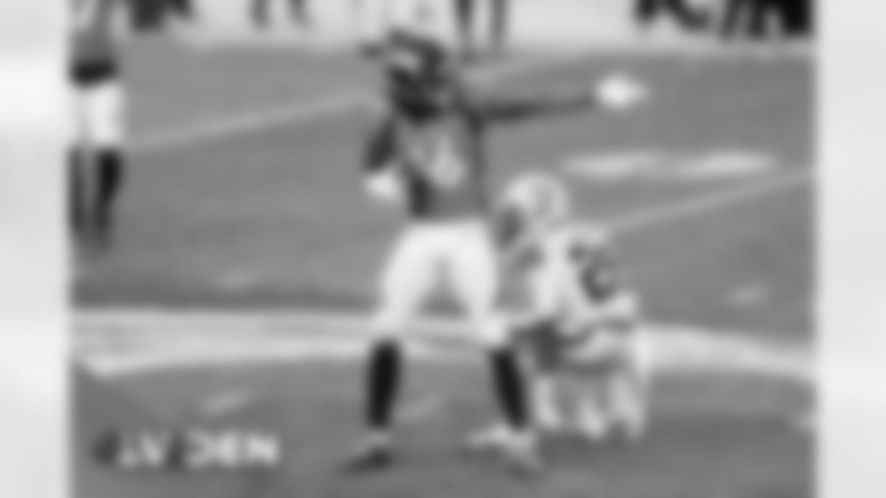 Tyrie Cleveland during the Broncos' Week 17 game against the Las Vegas Raiders at Empower Field at Mile High in Denver, Colorado on January 3, 2021. (Photo by Gabriel Christus)
