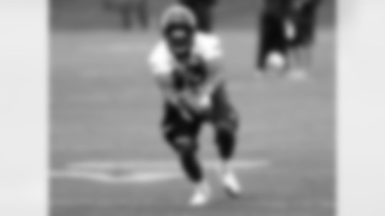 CB Coryell Judie clamps down on an interception.