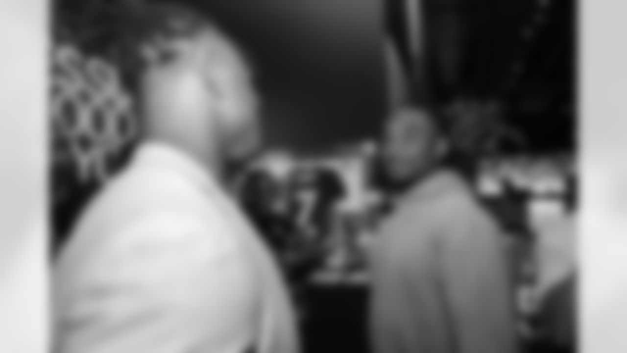 Todd Davis talks with Bradley Roby at Todd Davis' A+ Living Foundation Dinner on November 26, 2018.