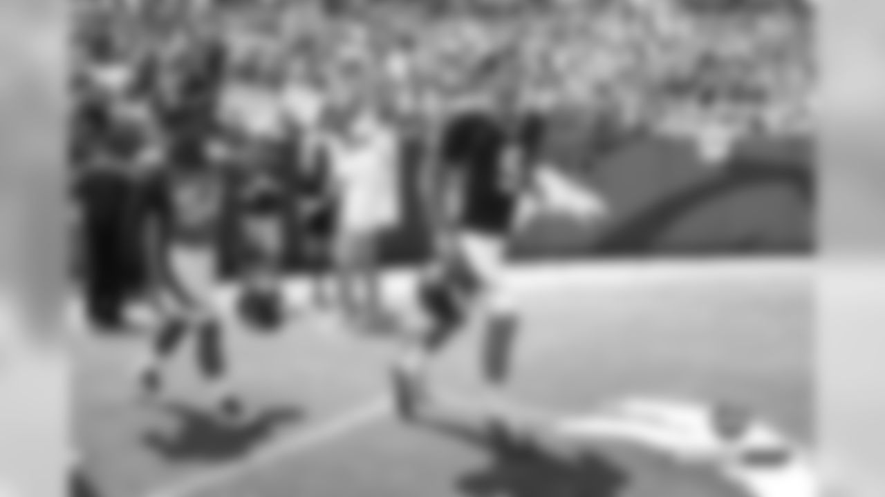 Joe Flacco runs out onto the field during Training Camp at Broncos Stadium at Mile High in Denver, Colorado, July 27, 2019.
Photo by Gabriel Christus