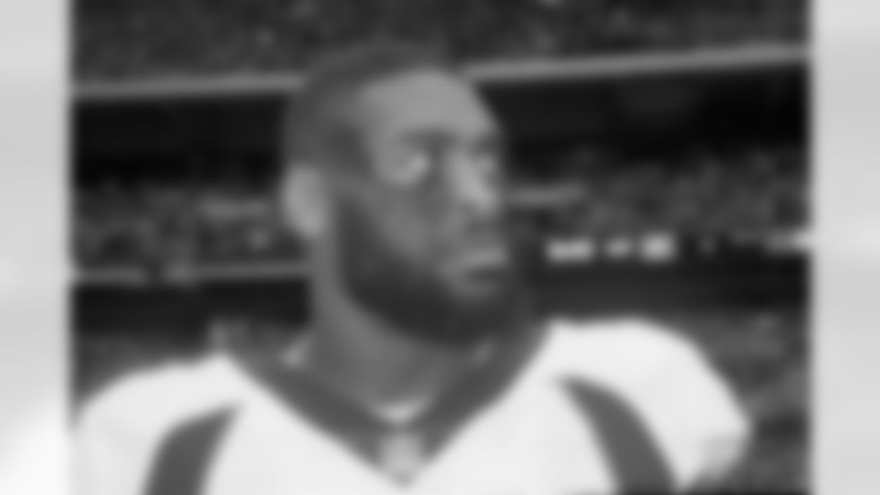 Jonathon Cooper during the Broncos' Week 8 game against the Jaguars at Wembley Stadium in London on October 30, 2022. This image is part of the Broncos' film series documenting the team's trip to London. (Photo by Gabriel Christus)