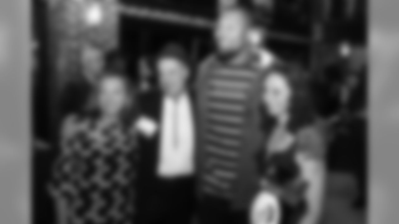 Bradley Chubb poses with guests during Von's Vision at Mile High Station in Denver on November 5, 2018.