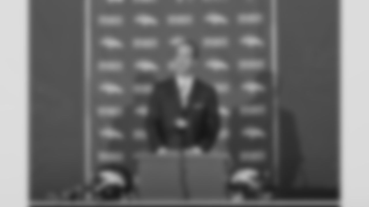 After deciding to join the Broncos, Peyton Manning addresses the media during a news conference at the team's headquarters in Englewood, Colo., on Tuesday, March 20, 2012. The franchise's course would be changed forever.