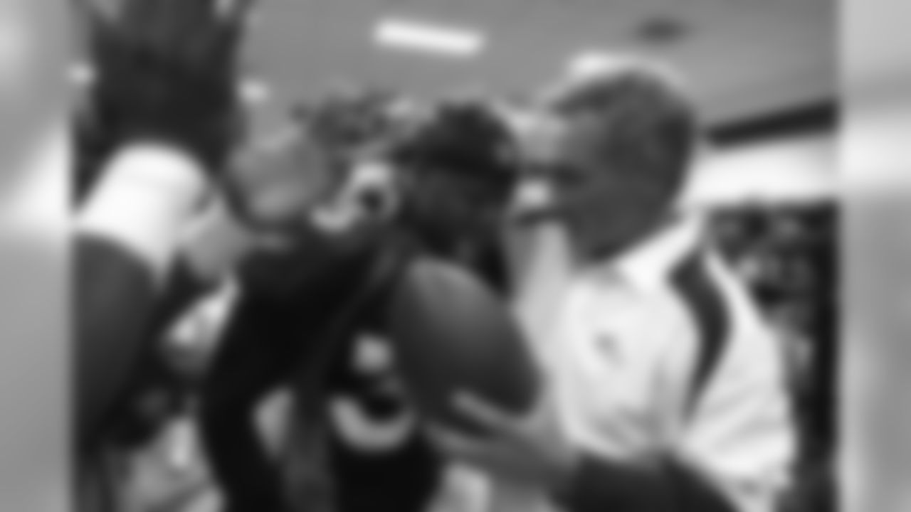 Head coach Mike Shanahan gave a game ball to Marquand Manuel for his galant play during a week of family strife after the team defeated the San Diego Chargers at Invesco Field September 14, 2008
