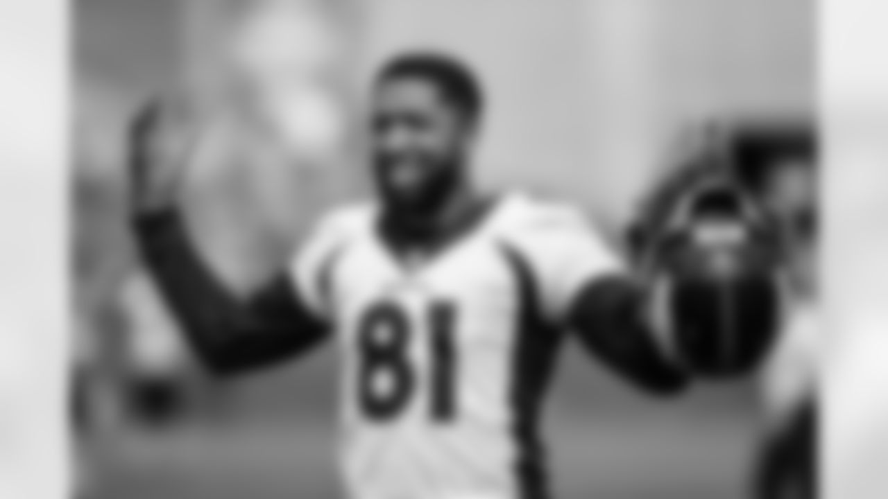 Tim Patrick during practice on Day 9 of training camp at UCHealth Training Center on August 7, 2021. (Photo by Ben Swanson)