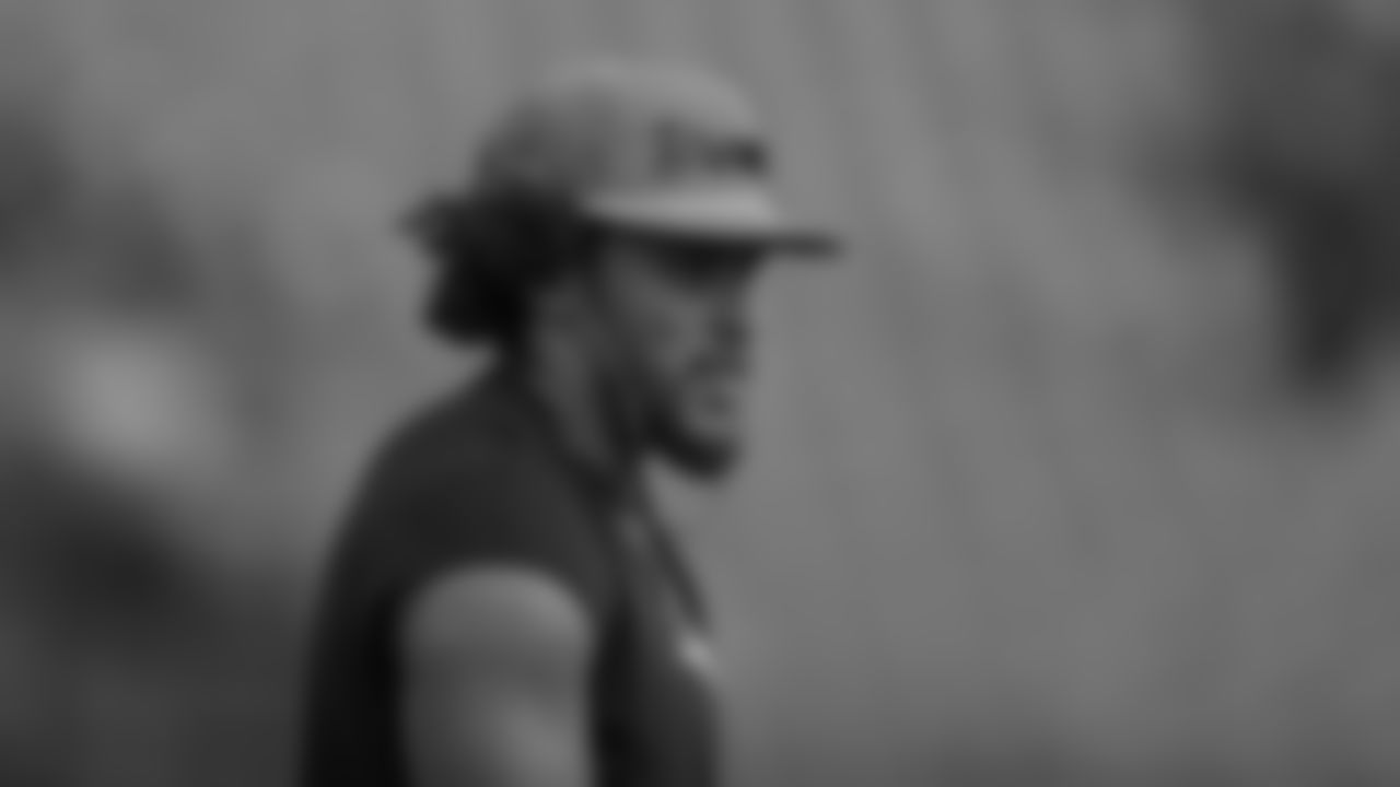 Phillip Lindsay before the Broncos' preseason matchup with the Falcons in the Pro Football Hall of Fame Game on August 1, 2019 at Tom Benson Hall of Fame Stadium.