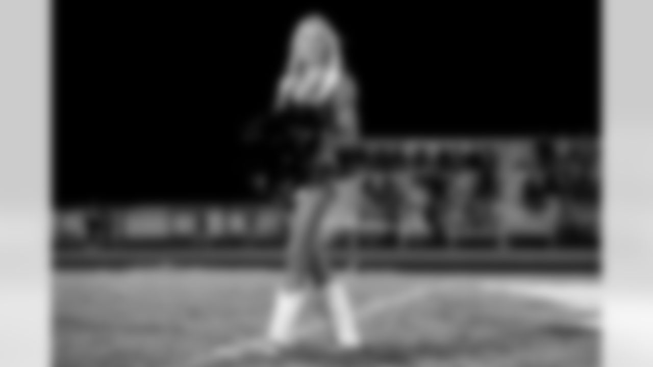Broncos Cheer at Dalton Risner's jersey retirement ceremony at Wiggins High School in Wiggins, CO on September 2, 2021.