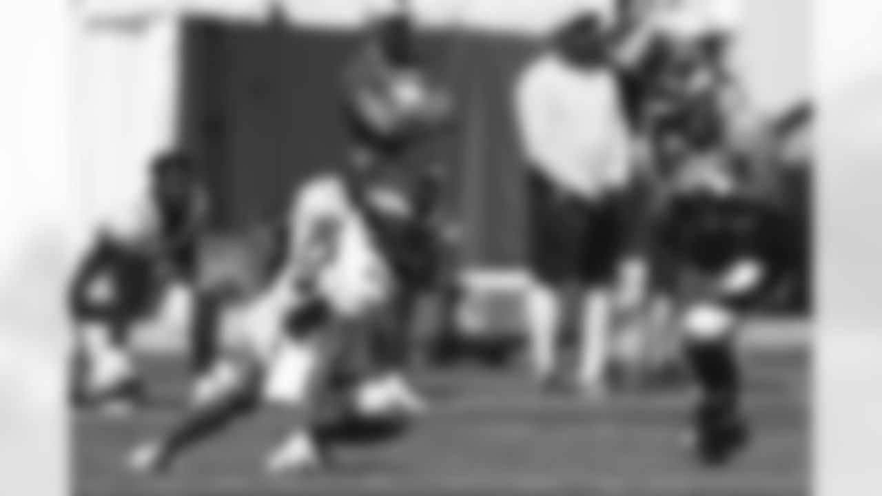 Kyle Fuller and Javonte Williams during practice on Tuesday, August 24, 2021 at UCHealth Training Center in Denver, Colorado.
Photo by Gabriel Christus