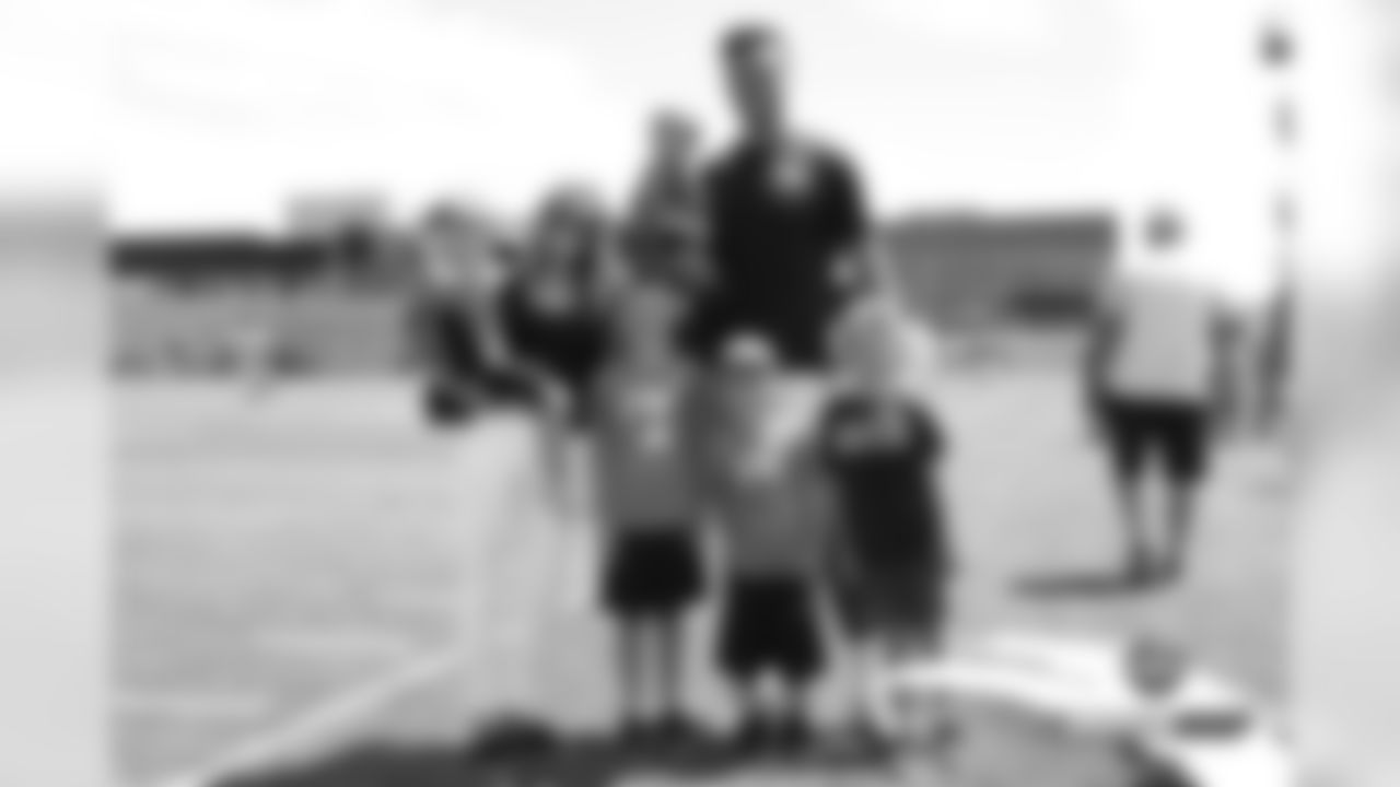 Joe Flacco and his family during Training Camp at UCHealth Training Center in Centennial, Colorado, July 26, 2019.
Photo by Gabriel Christus