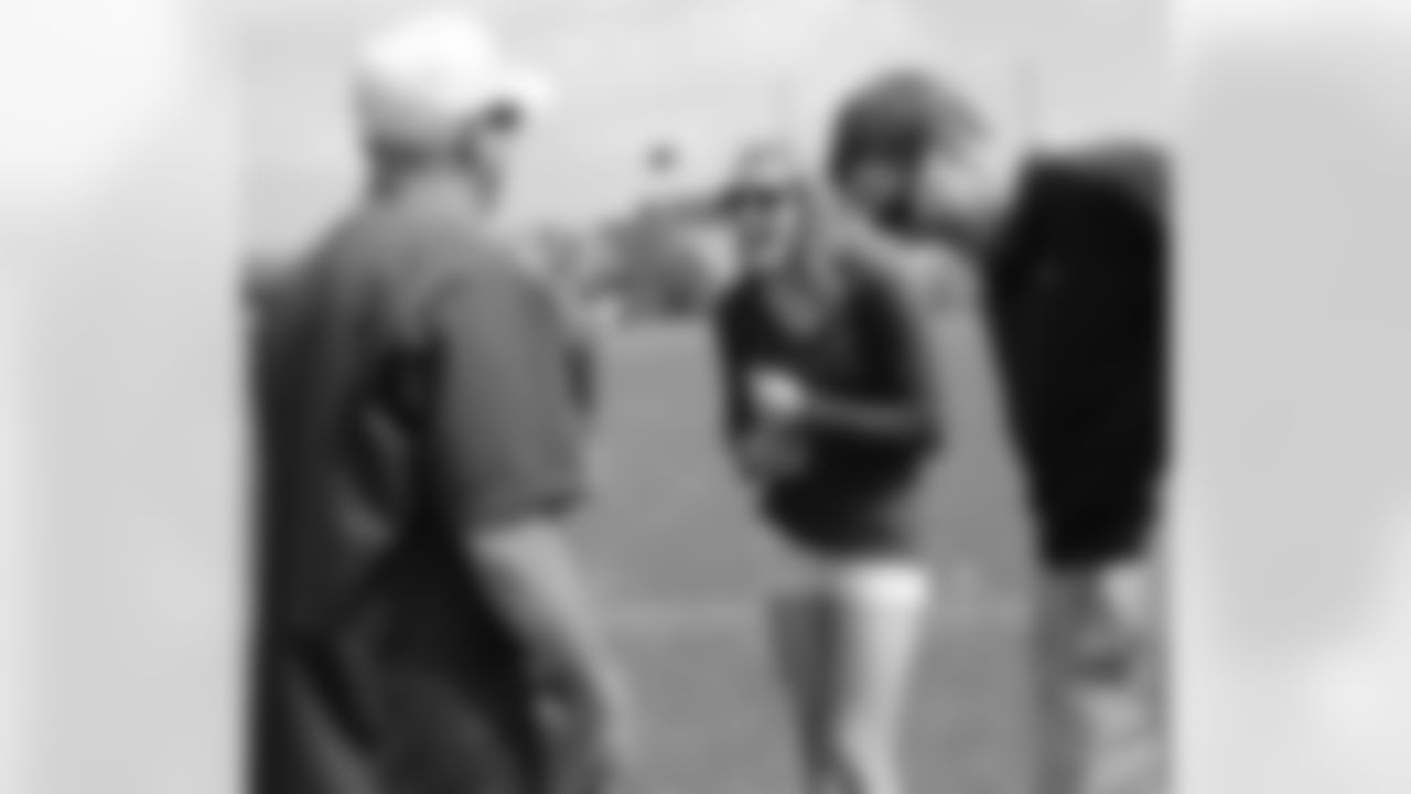 Missy Franklin, who went on to earn four gold medals in the 2012 Summer Olympics, visited Broncos practice.