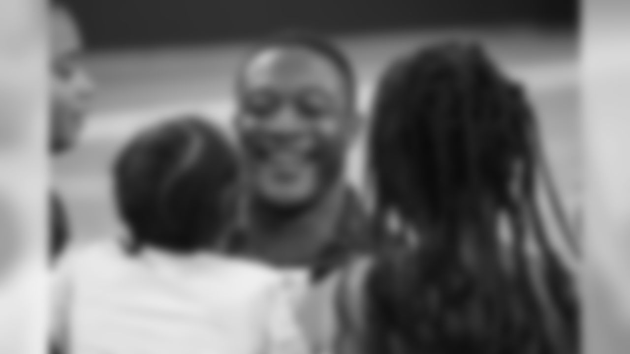 Will Parks laughs as he talks to a group of kids at the Broncos' Boys & Girls Club holiday party for about 200 children from the Boys & Girls Clubs of Metro Denver at UCHealth Training Center on December 17, 2018.