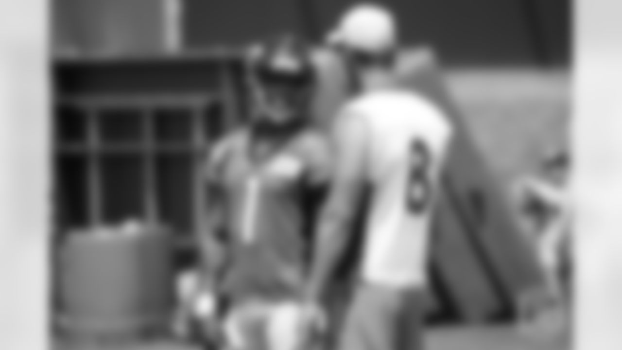 punter Marquette King (1) and kicker Brandon McManus (8) during the 10th and final day of OTAs on June 7, 2018 at UCHealth Training Center.