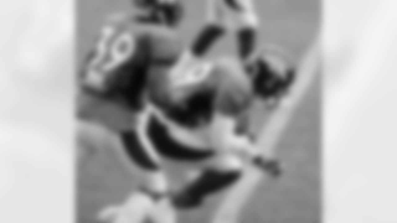 CB Drayton Florence ends the second team's two-minute drill with an interception.