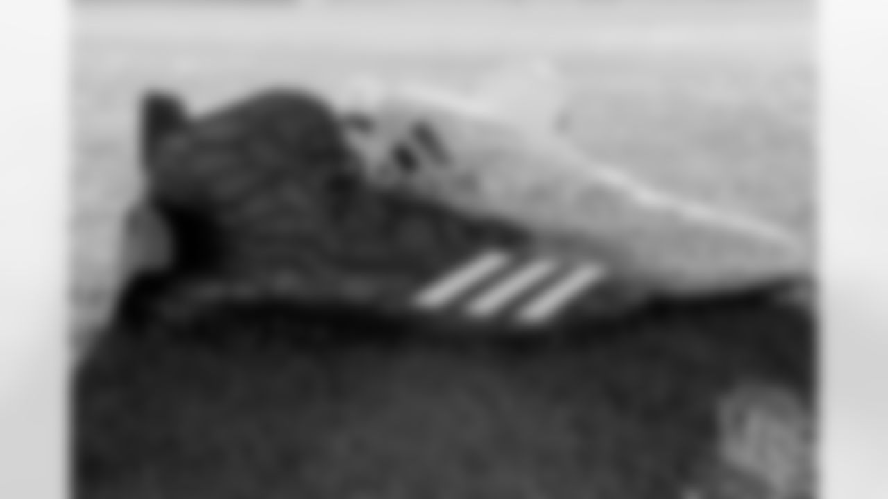 "These are my Von's Vision cleats. It has the eye chart on there like when you're at the optometrist. On the bottom it's like a tortoise shell. Von's Vision is a foundation I started back in 2012 to provide eye wear for kids in need. [The second cleat] is to raise awareness about lupus. One of my childhood friends has lupus. He's 27 years old and just found out this offseason. So this is for Tony, my brother."