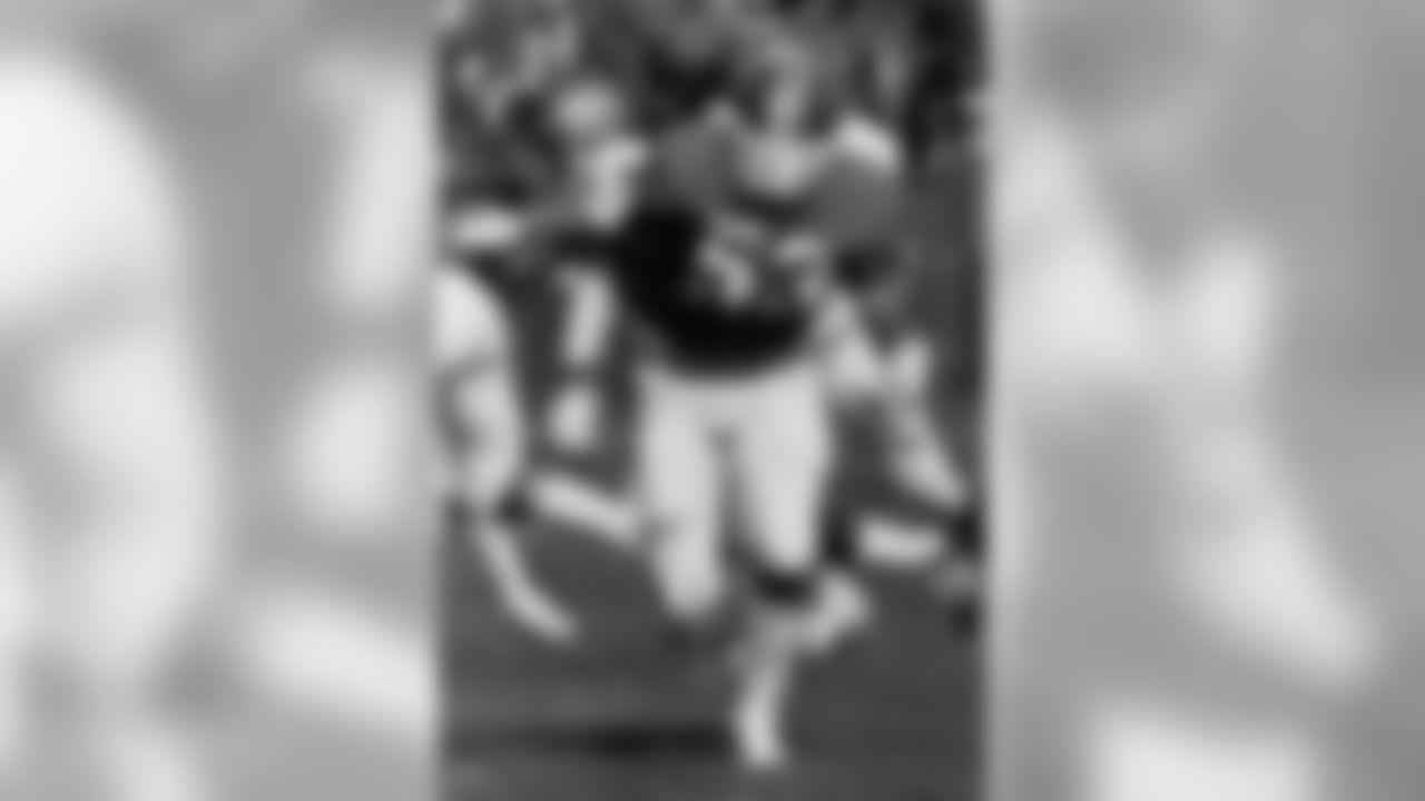 * FILE * Denver Broncos linebacker Randy Gradishar follows the action in this Dec. 30, 1977 file photo, during a football game against the Oakland Raiders in Denver. Gradishar hopes he gets the phone call on Saturday that he has been inducted into the Pro Football Hall of Fame. Gradishar was a linebacker with the Denver Broncos from 1974 thru 1983. He was the Associated Press Defensive Player of the Year in 1978. (AP Photo/File)