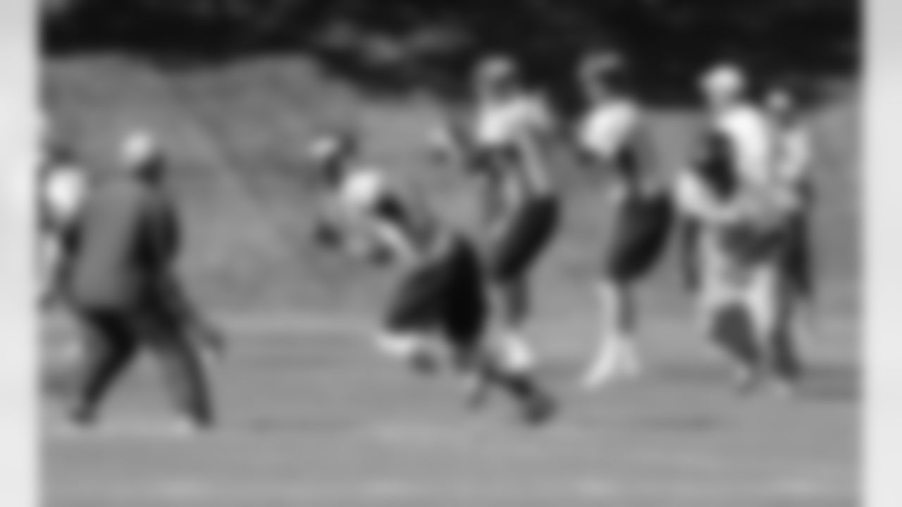 Manning drops back to pass as RB Willis McGahee and WR Eric Decker break into their routes.