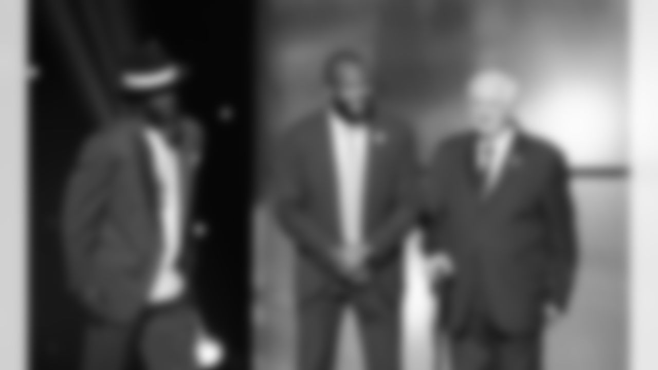 Ed Reed, from left, Champ Bailey and Gil Brandt are announced as the 2019 Pro Football Hall of Fame Enshrinees at the 8th Annual NFL Honors at The Fox Theatre on Saturday, Feb. 2, 2019, in Atlanta. (Photo by Paul Abell/Invision for NFL/AP Images)