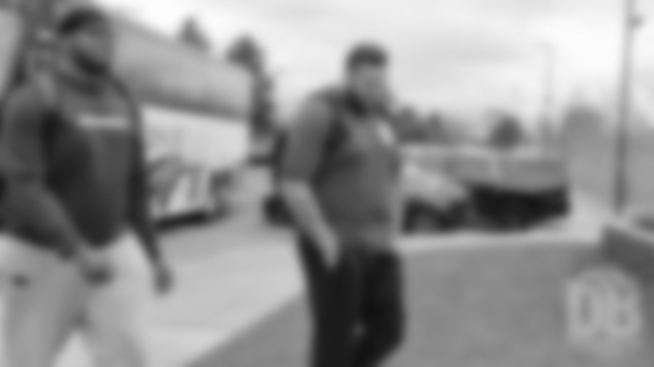 Dalton Risner and other members of the 2019 rookie class arrive at UCHealth Training Center for an equipment fitting and other orientation programs on May 9, 2019.