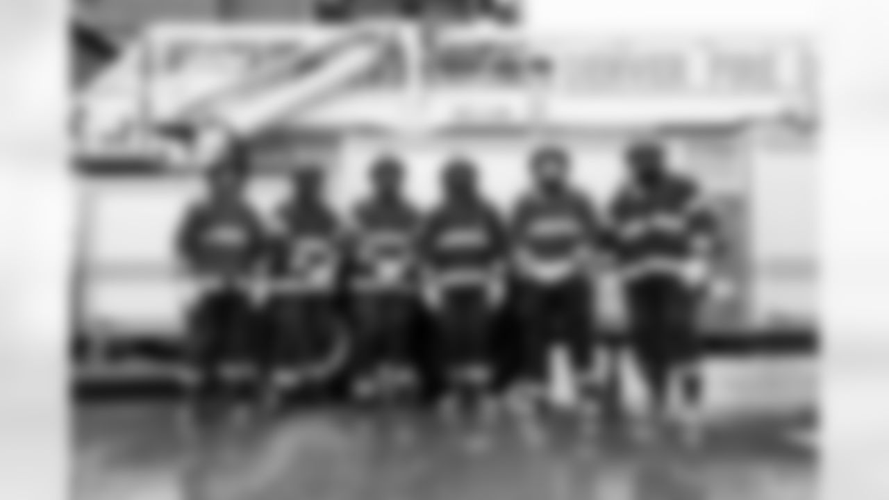 Dalton Risner, Cameron Fleming, McTelvin Agim, Malik Reed, Seth Williams, Jonathan Harris visit the Denver Fire Academy on November 2, 2021 in recognition of First Responders Appreciation Day.