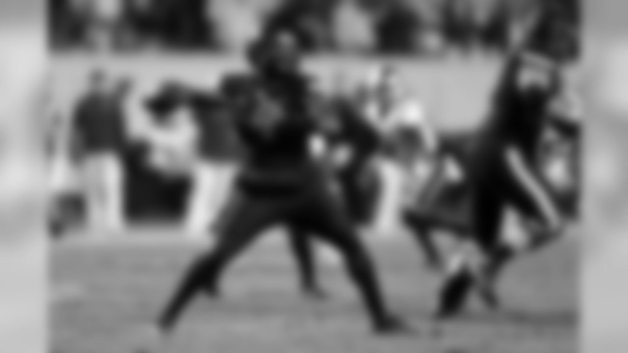 Duke quarterback Anthony Boone prepares to pass against North Carolina.