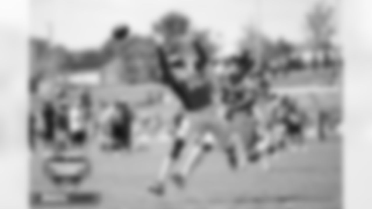 Ronald Darby breaks up a pass at practice on Day 6 of training camp at UCHealth Training Center in Englewood, Colorado on August 2, 2022. (Photo by Ben Swanson)