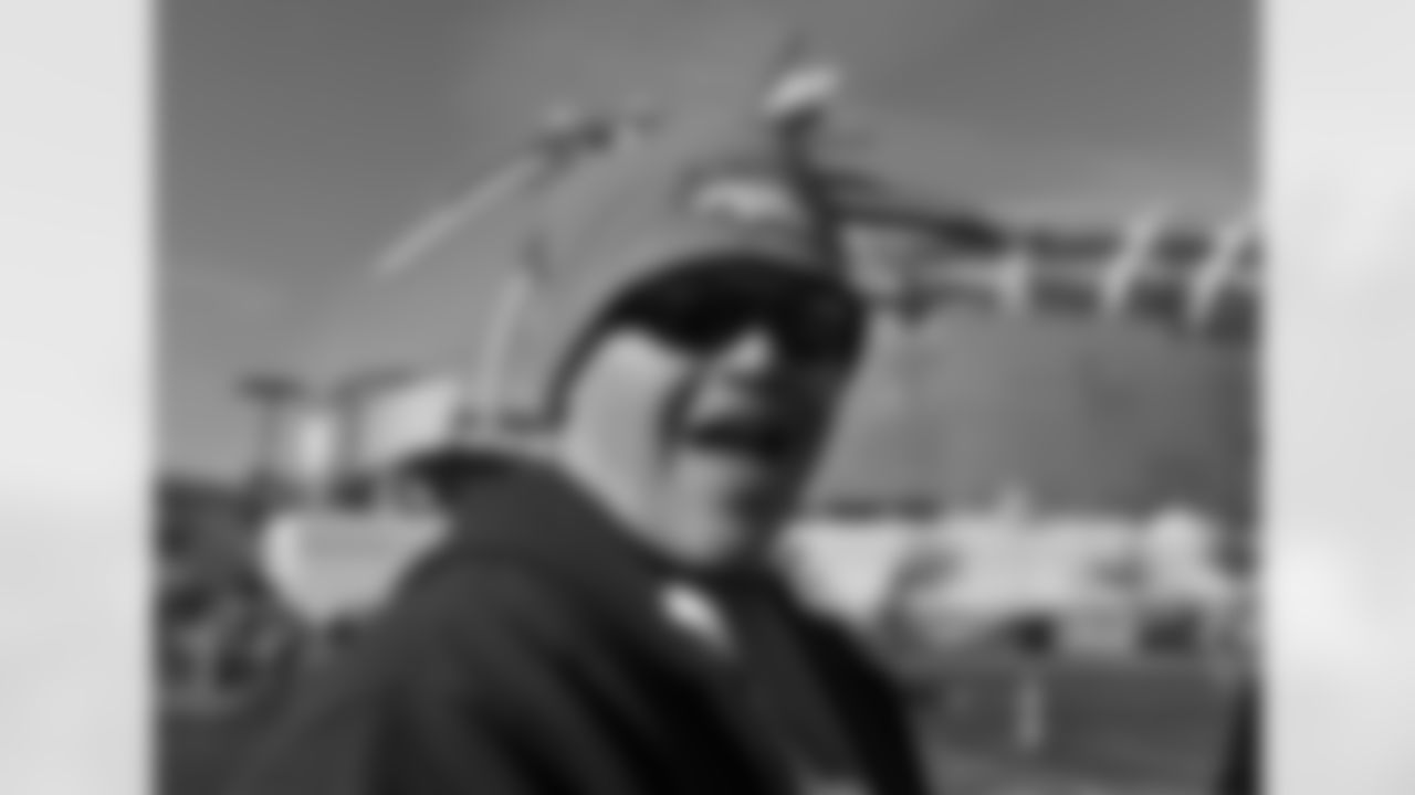 Another fan sporting Broncos orange at Paul Brown Stadium.