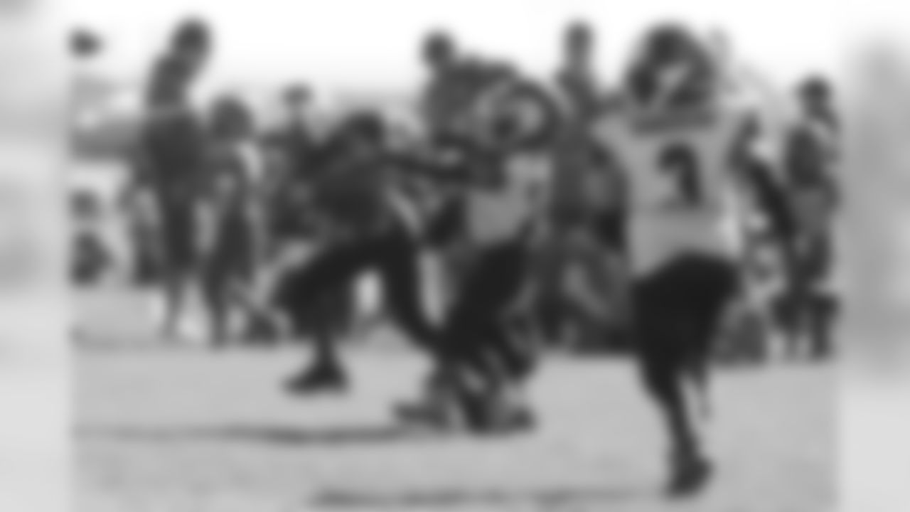 Action from a game at a Youth Football Festival hosted by the Broncos in partnership with Jefferson County Youth Football Association as part of the team's Fantennial Weekend on October 12, 2019. (Photo by Aly McClaran)
