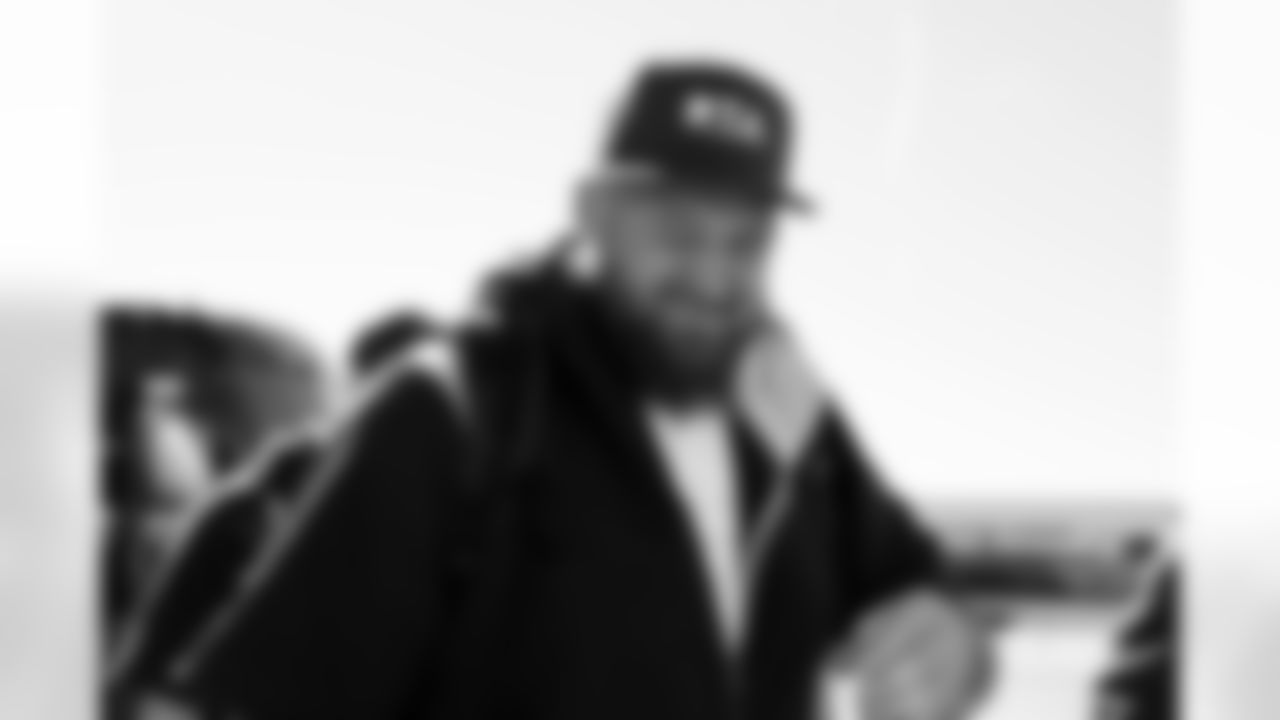 Dalton Risner on the tarmac at Denver International Airport on October 20, 2021 during the team's travel to Cleveland for a Week 7 game against the Browns. (Photo by Joe Abdellah)