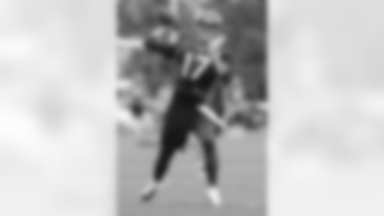 Osweiler throws the ball during practice.