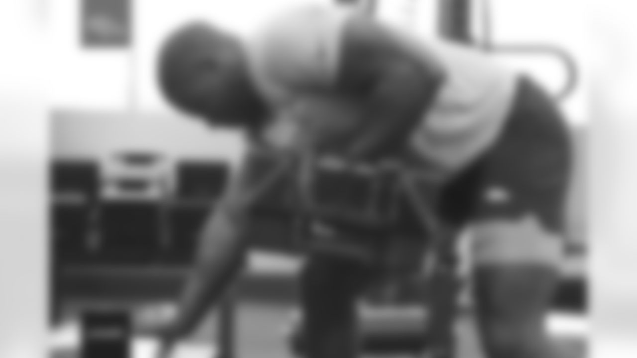 Aaron Patrick during offseason program workout on Wednesday, May 11, 2022 at UCHealth Training Center in Englewood, Colorado.
Photo by Gabriel Christus