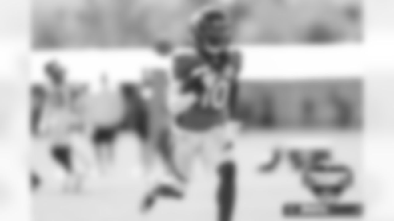 Jerry Jeudy at practice on Day 12 of training camp at UCHealth Training Center in Englewood, Colorado on August 9, 2022. (Photo by Ben Swanson)