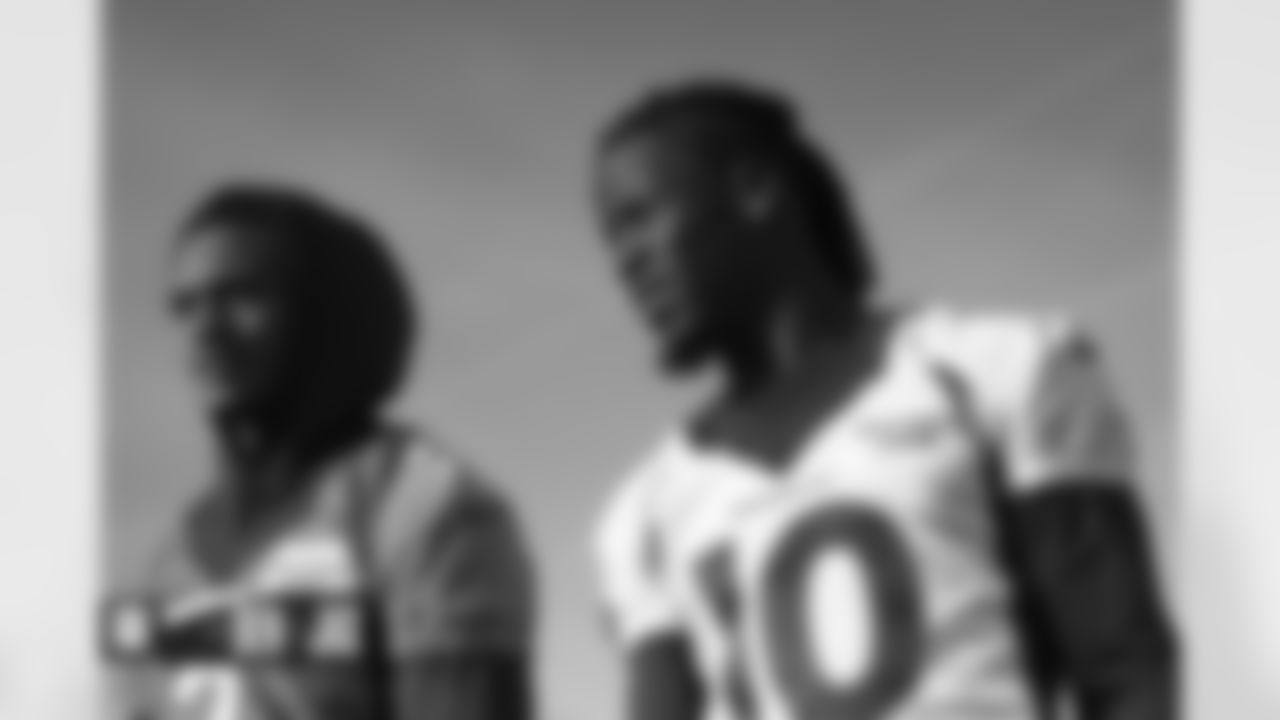 Pat Surtain II and Jerry Jeudy during practice on Wednesday, October 26, 2022 at Harrow School in London, Colorado.
Photo by Gabriel Christus/Denver Broncos