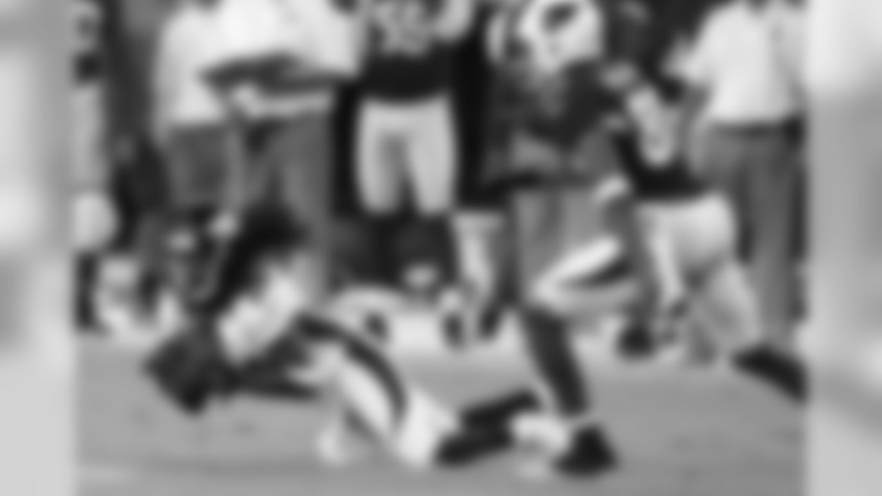 Cornerback Syd'Quan Thompson lays out for an interception against the Arizona Cardinals.
