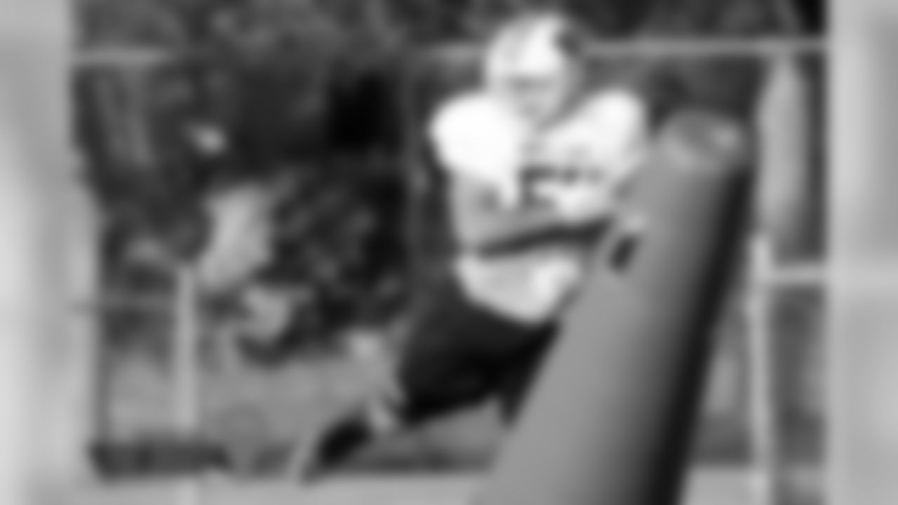 Wisconsin's Alec James also had a disruptive day for the West team in Tuesday's practice, blowing up a handful of runs while also bursting off the edge for pressures that would have been sacks in game conditions. At 6-foot-3 and 270 pounds, James is strong at the point of attack and explosive for his size.